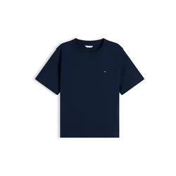 TOMMY HILFIGER Majica Boxy Interlock  temno modra