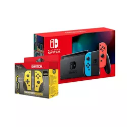 Nintendo Switch Red & Blue Joy-Con + Steelplay Twin Pads kontroler za Switch - Pikachu Theme