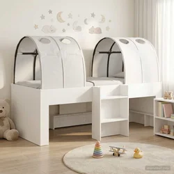 Krevet s Tunnels 4 pcs Bijela Konstruirano drvo