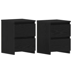 Noćni ormar 2 pcs Crni hrast 30 x 30 x 40 cm Konstruirano drvo