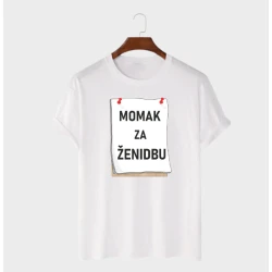 MAFIMI Muška majica Momak za ženidbu, Bela