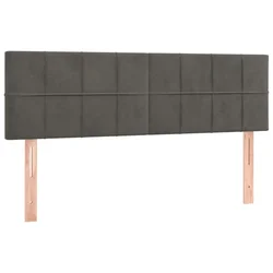 Vidaxl Posteljno vzglavje temno siva 144x5x78/88 cm žamet