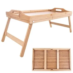 Vilde 153826 - Sklopivi poslužavnik za krevet, bambus , 50x30x24.5 cm