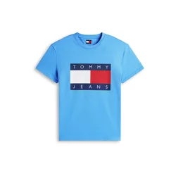 Tommy Jeans Majica mornarska/azur/rdeča/bela