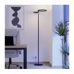 Eglo 901974 - LED podna lampa CASTELPOTO sa prigušivačem LED/16W/230V + LED/12W crna
