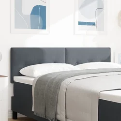 LED glava kreveta s LED trakama Sivi 160 cm Baršun