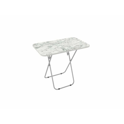 ALESTA AL10080BM Sto-poslužavnik sklopivi beli mermer 50 x 80 x 66 cm