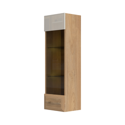 JELA VISEĆA KOMODA VK35-1KS/GL - kolekcija Gala - Pacifik orah/Bež Lak - 35x115x30 cm