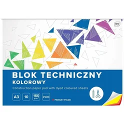 shumee INTERDRUK Tehnični blok z barvnimi listi A4, 10 listov