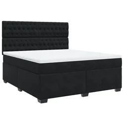 Vidaxl Box spring postelja z vzmetnico črna 180x200 cm žamet