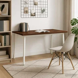vidaXL 140 x 70 x 75 cm Masiven les akacije Temno rjava in bela