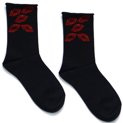 Crne pamučne čarape kiss