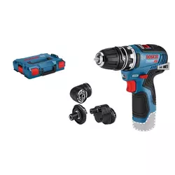 BOSCH Akumulatorska bušilica/odvrtač GSR 12V-35 FC Solo; 4 Flexi Click nastavka + kofer (06019H3003