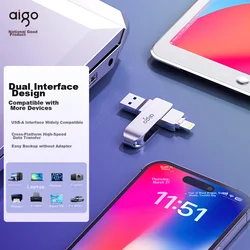 Aigo USB Flash memorija, 256GB, USB 3.2, Type-C, OTG, Srebrne boje