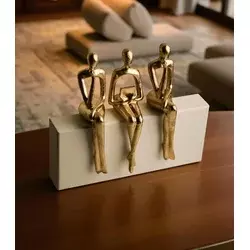 Aberto Design Dekorativna figura Ers1277, 17 x 5 cm, Zlatno-bela