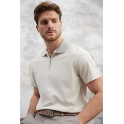 Trendyol Muška majica Tmnss25Po00041, Bež