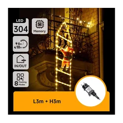Aigostar - LED spoljna božićna dekoracija 304xLED/3,6W/230V/8 funkcija 3m IP44 topla bela