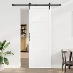 Klizna vrata Bijela i crna 83 x 232 cm Masivna borovina