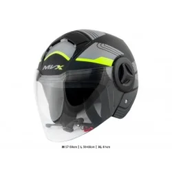 Kaciga za motor veličina L-MVX P5 Jet Open Face Simpli vizir siva
