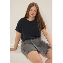 Trendyol Curve Ženska majica Tbbss25Bf00054, Antracit