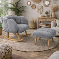 ATELIER DEL SOFA Fotelja i tabure Lotus Grey