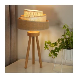 Duolla - Stona lampa YUTE TRIO 1xE27/15W/230V prečnik 25 cm braon/siva/bež