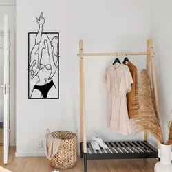 Wallity Zidna dekoracija Cool Woman 1, 24 x 63 cm, Crna