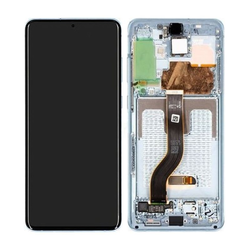 Samsung Galaxy S20 Plus G985F - LCD zaslon + steklo na dotik + okvir (Cloud Blue) - GH82-22134D, GH82-22145D Genuine Service Pack