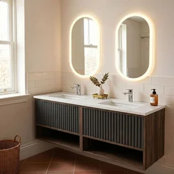 Skye Decor Set kupatilskog ormarića sa umivaonikom i ogledalom, 2 dela, Antracit