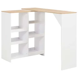 Barski stol s pomičnom policom bijeli 138 x 39 x 110 cm