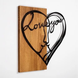 Wallity Zidna dekoracija i Love You, 54 x 58 cm,  Smeđa