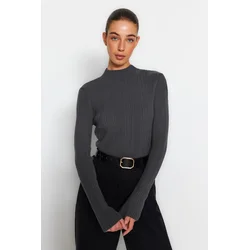 Trendyol Anthracite Stand-up Collar Knitwear Sweater
