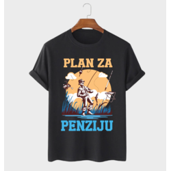 MAFIMI Muška majica Plan za penziju, Crna