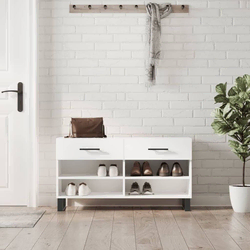 Klupa za cipele sjajna bijela 102x35x55 cm konstruirano drvo