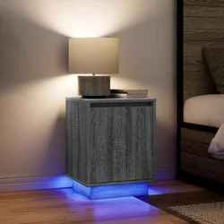 Noćni ormarići s LED svjetlima 2 kom boja hrasta 38x34x50 cm