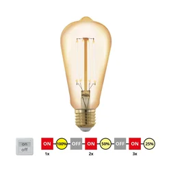LED prigušiva sijalica VINTAGE ST64 E27/4W/230V 2200K - Eglo 12863