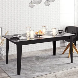 Aberto Design Trpezarijski sto Polka 180x76,8x90cm Crni
