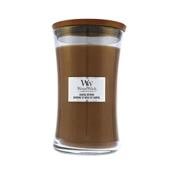 WoodWick Mirišljava sveća Santal Myrrh, L, Braon