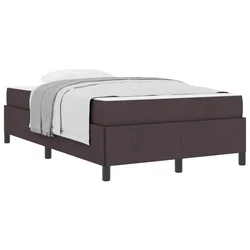 Vidaxl Postelja z vzmetnico Temno rjava 120 x 190 cm blago