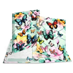 Herma mapa s klapo in elastiko, A4, Butterflies