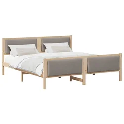 Vidaxl Konstrukcija postelje z vzglavjem Taupe 180 x 200 cm blago