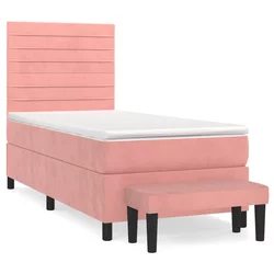 Box spring krevet s madracem ružičasti 80 x 200 cm baršunasti