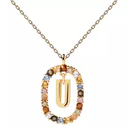 Ženska pd paola letter u zlatna ogrlica sa pozlatom 18k ( co01-280-u )