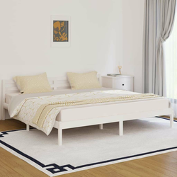 Okvir za krevet od masivne borovine 200 x 200 cm bijeli