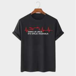 MAFIMI Majica Tanka je linija što spaja i razdvaja, Crna