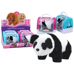 slomart Interaktivna plišana panda v transporterju, roza/modra