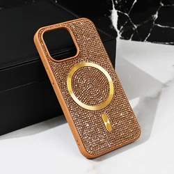 Maska za telefon Magsafe Glam za iPhone 13 Pro 6.1, Zlatne boje
