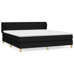 Vidaxl Box spring postelja z vzmetnico črna 180x200 cm blago