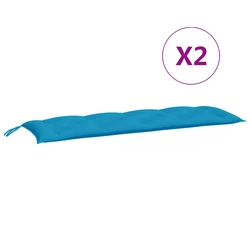 Jastuk za vrtnu klupu svjetloplavi 150x(50+50)x7 cm od tkanine