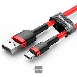 BASEUS podatkovni kabel Cafule USB-C 2m 2A rdeč
